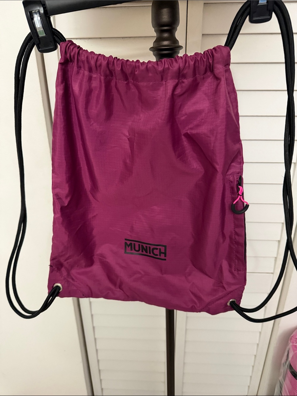 Munich Drawstring Backpack - Magenta